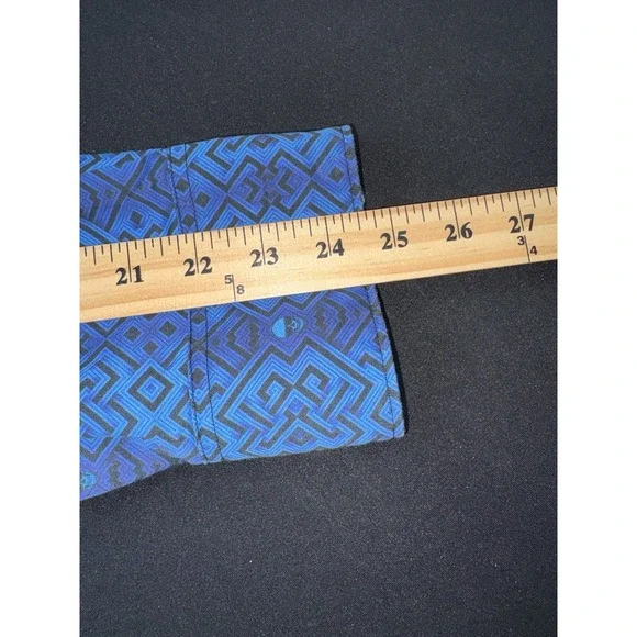 Robert Graham Skull Print Button Up Mens Sz 2XL Blue Purple Cotton Flip Cuff - Picture 11 of 12